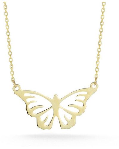 Ember Fine Jewelry 14k Open Butterfly Necklace - Metallic