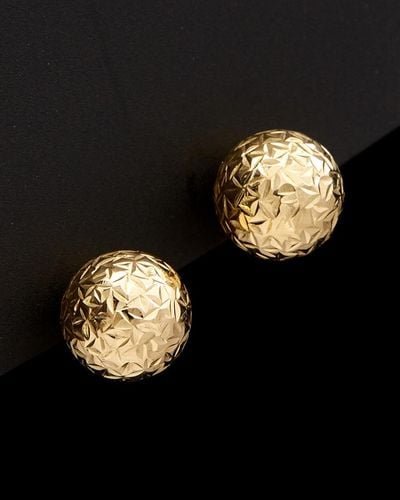 Italian Gold 14k Ball Earrings - Black