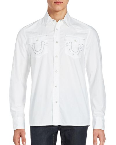 True Religion Solid Button-up Shirt - White
