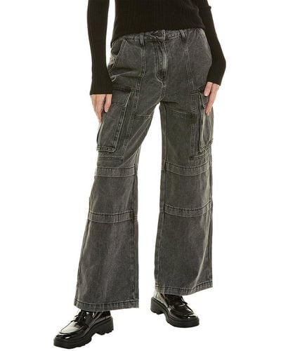 Gracia Black Loose Fit Cargo Jean