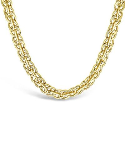 Sterling Forever 14k Plated Hammered Necklace - Metallic