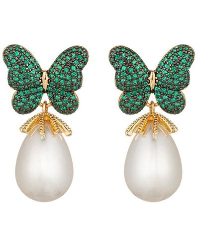 Eye Candy LA The Luxe Collection Cz Drop Earrings - Green