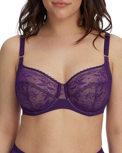 Skarlett Blue Lacy Full Coverage Underwire Bra - Purple