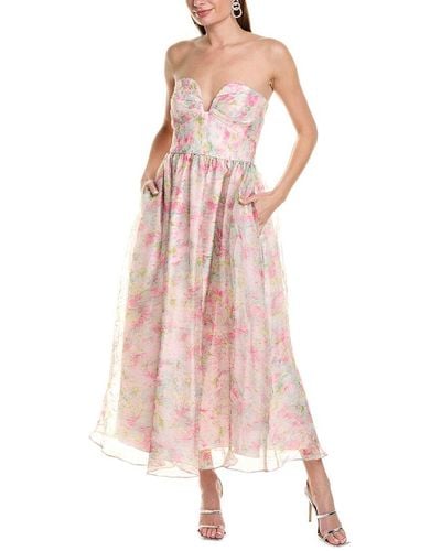 ML Monique Lhuillier Organza Maxi Dress - Pink