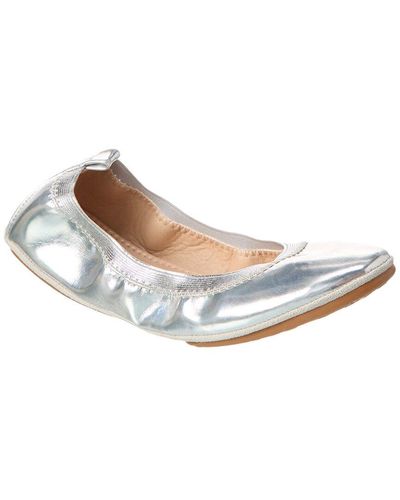 Yosi Samra Nina Leather Foldable Ballet Flat - White