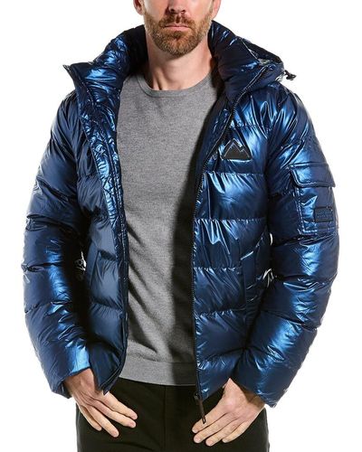 Point Zero Ripstop Quilted Puffer Coat - Blue