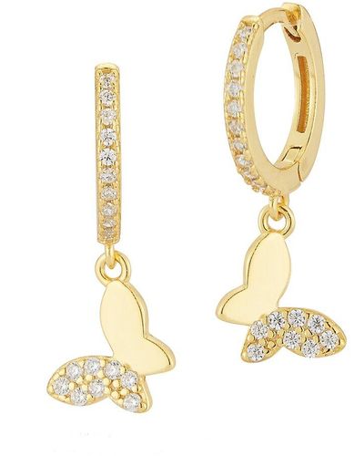 Glaze Jewelry 14k Over Silver Cz Butterfly Earrings - Metallic