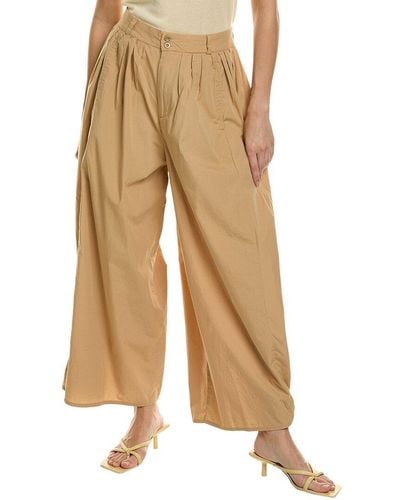 AG Jeans Hadley High-rise Pleated Culotte - Natural