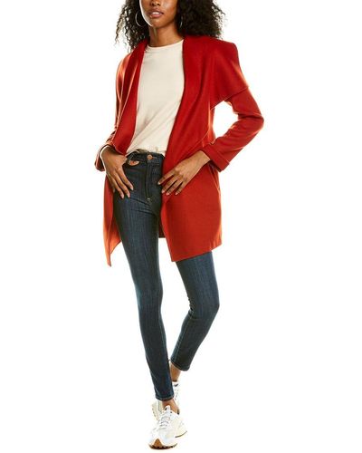 SOIA & KYO Womens Beige Wool Blend Plaid Peacoat Winter Jacket