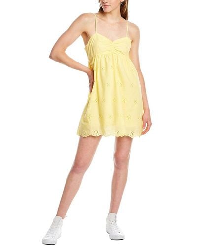 DNT Eyelet Mini Dress - Yellow
