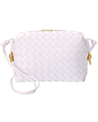 Tiffany & Fred Paris Large Woven Leather Crossbody - Pink