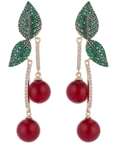 Eye Candy LA Luxe Collection Cz Cherry Earrings - White