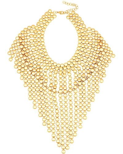 Eye Candy LA Golden Bead Necklace - Metallic