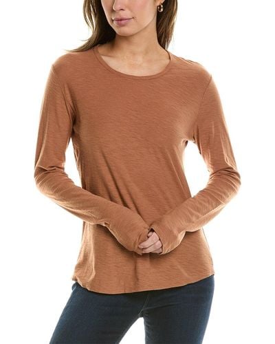James Perse Crew Neck Long Sleeve T-shirt - Brown