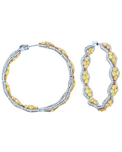 Diana M. Jewels Fine Jewellery 18k Two-tone 13.00 Ct. Tw. Diamond Earrings - Metallic