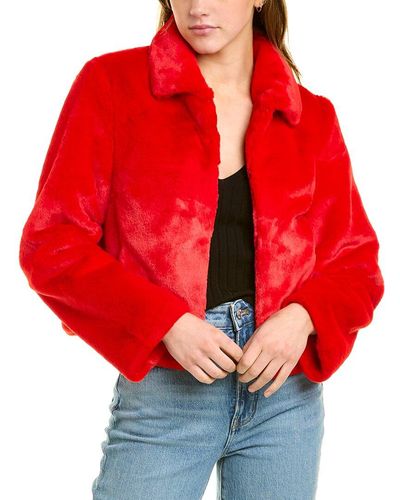 Adrienne Landau Plush Jacket - Red