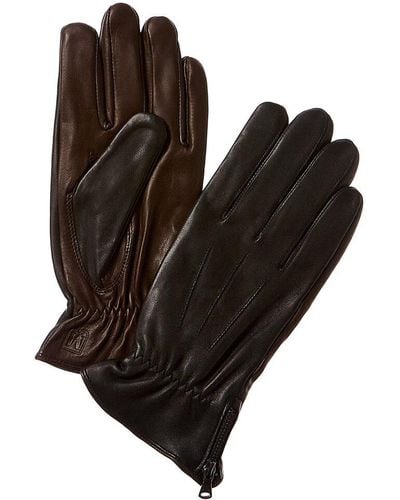 Bruno Magli Two-tone Cashmere-lined Leather Gloves - Brown