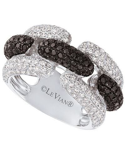 Le Vian Exotics® Vanilla Diamond® (1-1/20 Ct. T.w.) & Blackberry Diamond® (3/4 Ct. T.w.) Statement Ring In 14k White Gold - Metallic