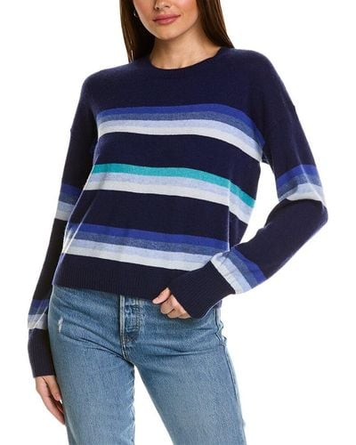 SCOTT & SCOTT LONDON Pippa Stripe Wool & Cashmere-blend Sweater - Blue