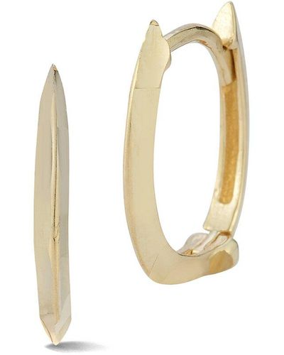 Ember Fine Jewelry 14k Knife Edge Huggie Earrings - White