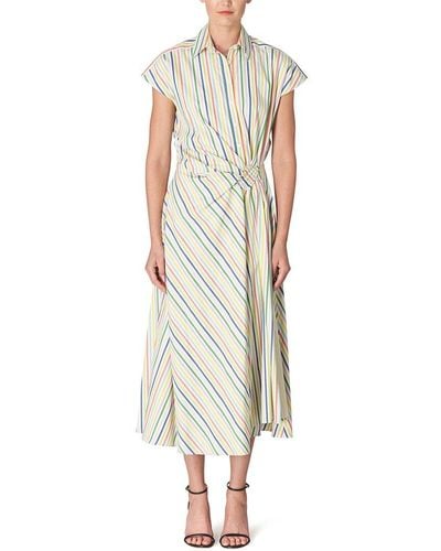 Carolina Herrera Cap Sleeve Side Knot Midi Dress - Multicolour