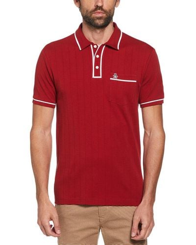 Original Penguin Drop Needle Polo Shirt - Red