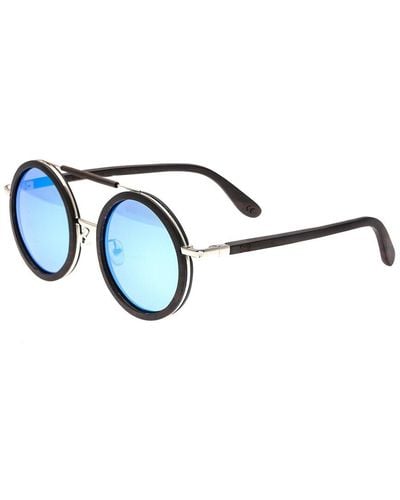 Earth Wood Unisex Bondi 50mm Polarized Sunglasses - Blue