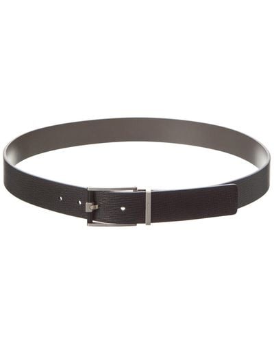 Ferragamo Reversible & Adjustable Leather Belt - Gray