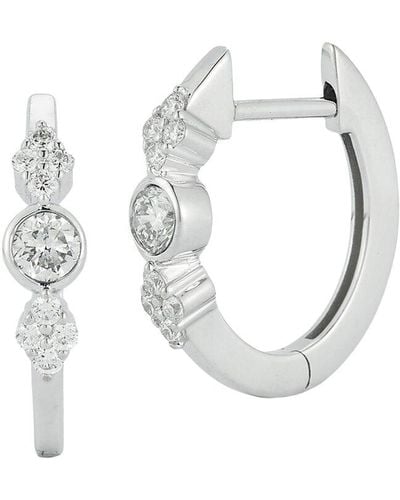 Nephora 14k 0.19 Ct. Tw. Diamond Huggie Earrings - White