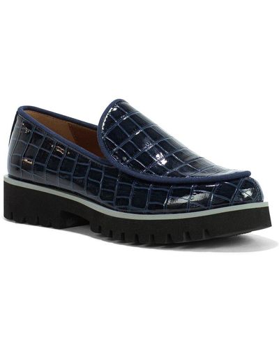 Donald J Pliner Eclipse Crocco Patent Loafer - Black