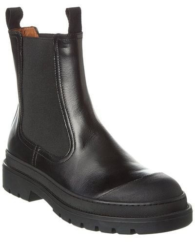 Aquatalia Kent Weatherproof Leather & Shearling Boot - Black