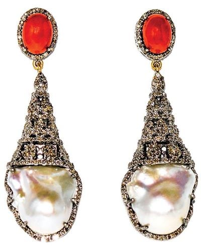 Arthur Marder Fine Jewelry Silver 1.40 Ct. Tw. Diamond & Gemstone Earrings - Metallic