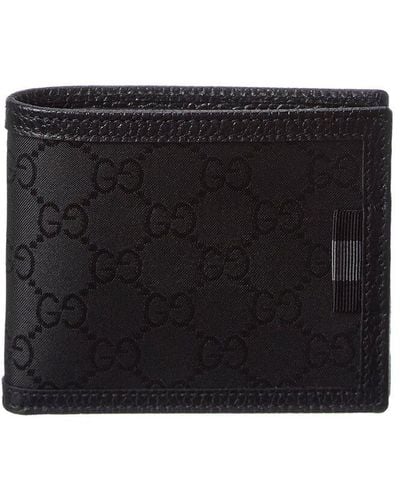 Gucci GG Canvas & Leather Bifold Wallet - Black