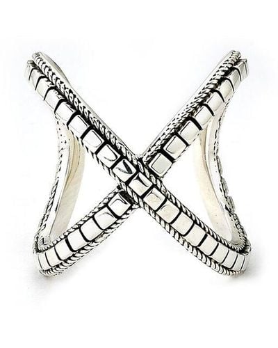 Samuel B. Silver X Ring - Metallic