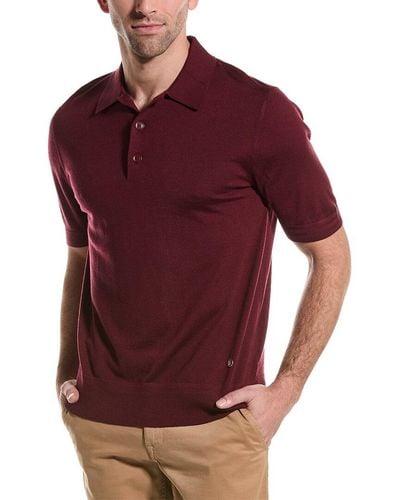 Burberry Wool & Silk-blend Polo Shirt - Red