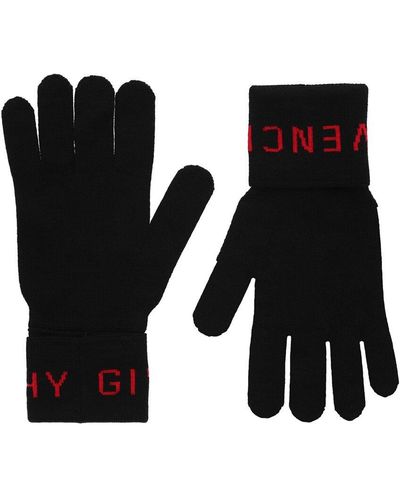 GIVENCHY 4G Logo-Embroidered Wool Gloves for Men