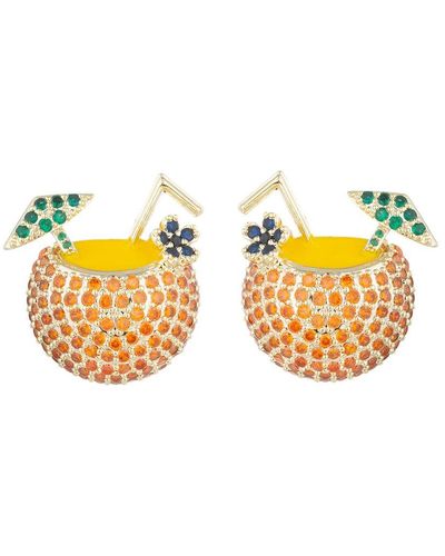 Eye Candy LA The Luxe Collection Cz Tropical Drink Studs - Yellow