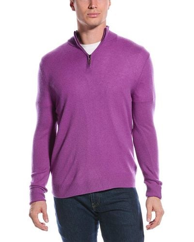Qi Cashmere 1/4-zip Pullover - Purple