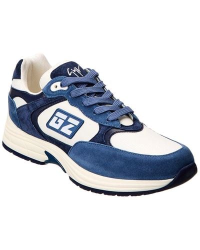 Giuseppe Zanotti Gz Runner Leather & Suede Sneaker - Blue