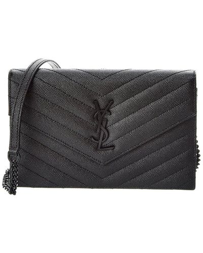 Saint Laurent Cassandre Matelasse Leather Shoulder Bag - Black