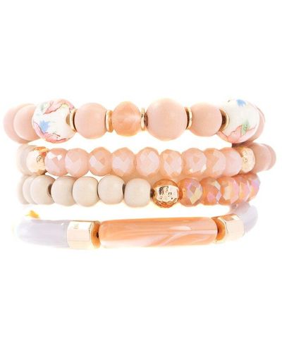 Saachi Chain Link Stretch Bracelet - Pink