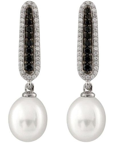 Splendid Silver 8.5-9mm Pearl Earrings - White