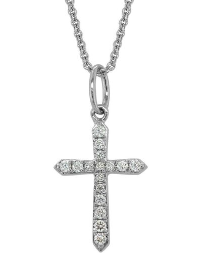Diamond Select Cuts 14k 0.08 Ct. Tw. Diamond Cross Necklace - White