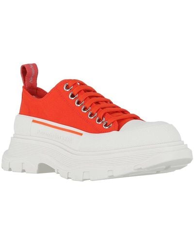 Alexander McQueen Tread Slick Canvas & Leather Sneaker - Red