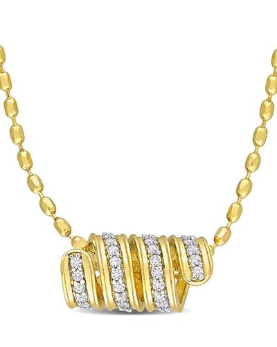 Rina Limor Gold Over Silver 0.53 Ct. Tw. Sapphire Pendant Necklace - Metallic