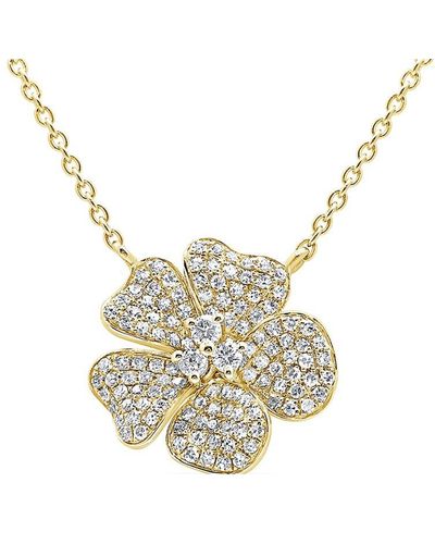 Sabrina Designs 14k 0.47 Ct. Tw. Diamond Flower Necklace - White