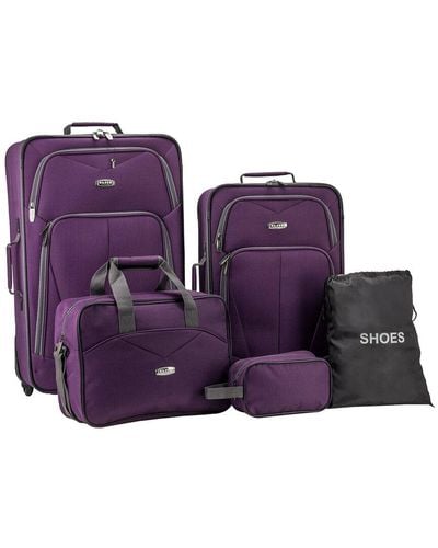 Elite Luggage Whitfield 5pc Softside Luggage Set - Purple