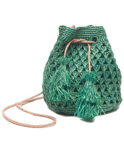 Mar Y Sol Odette Raffia Shoulder Bag - Green