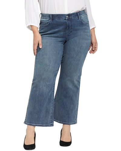 NYDJ Plus Waist Match Relaxed Flare Jean - Blue