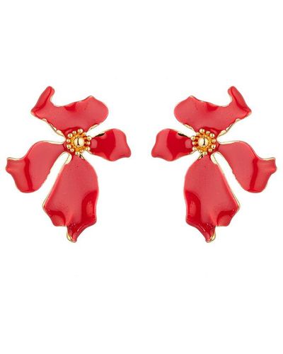 Eye Candy LA Olivia Flower Earrings - Red